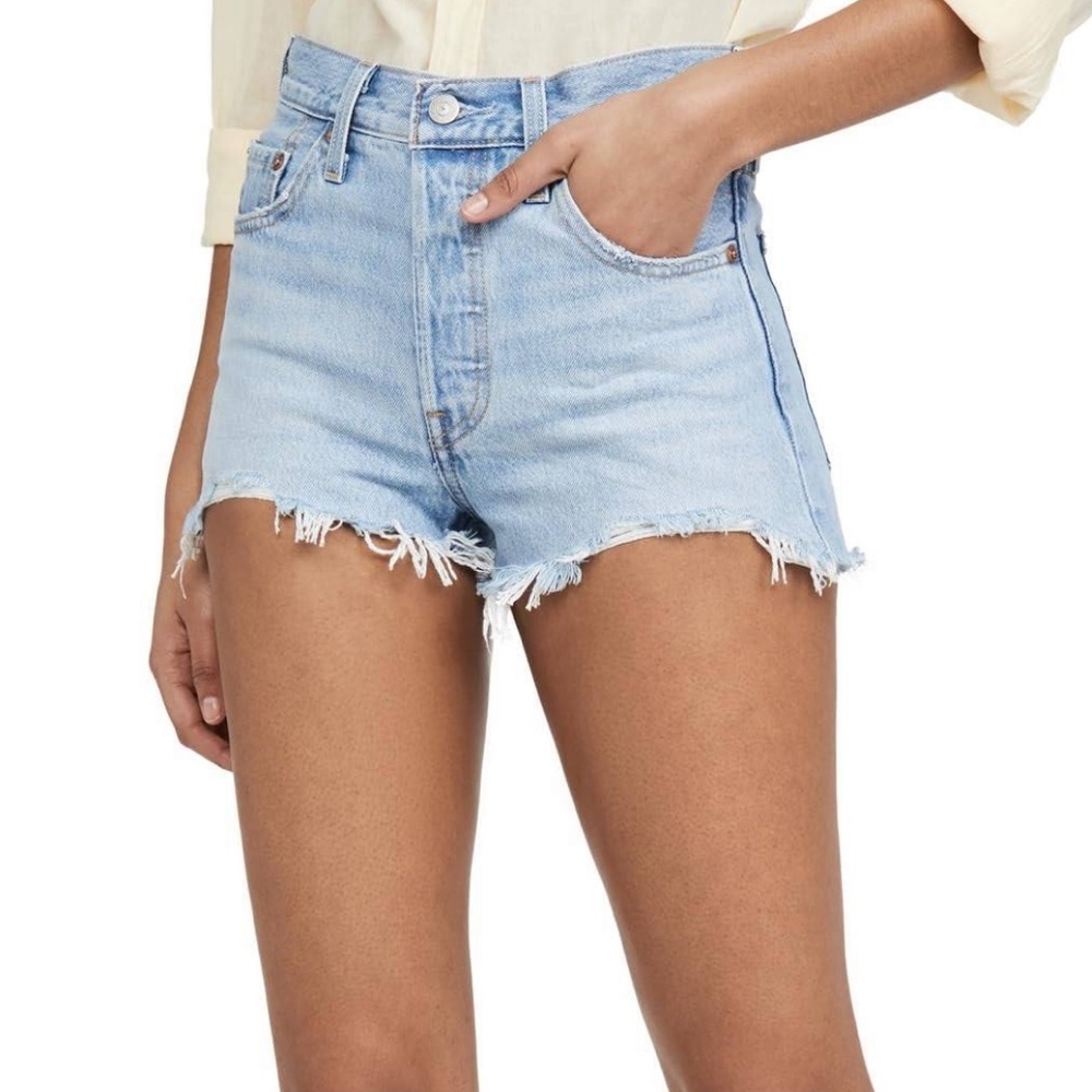 Levi’s 501 Original Cut Off Light Wash Denim Shorts